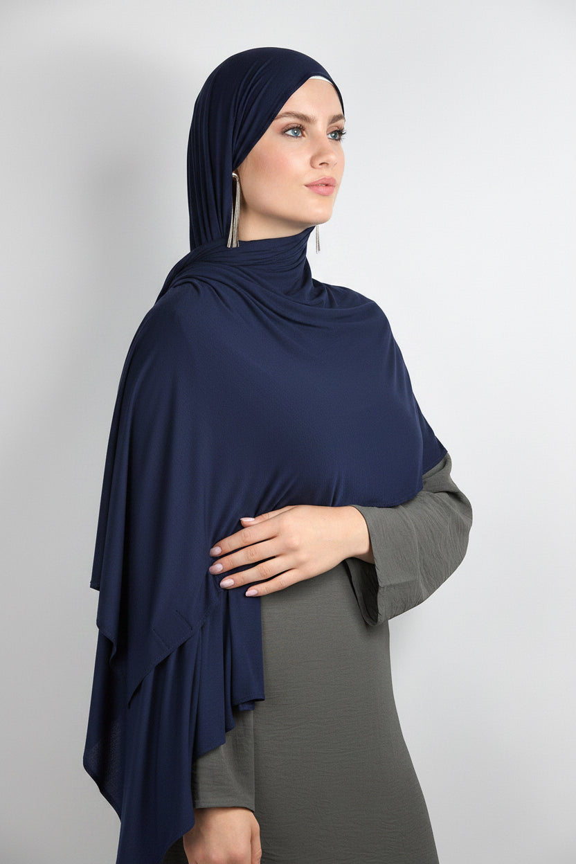 Bamboo Jersey Hijab White