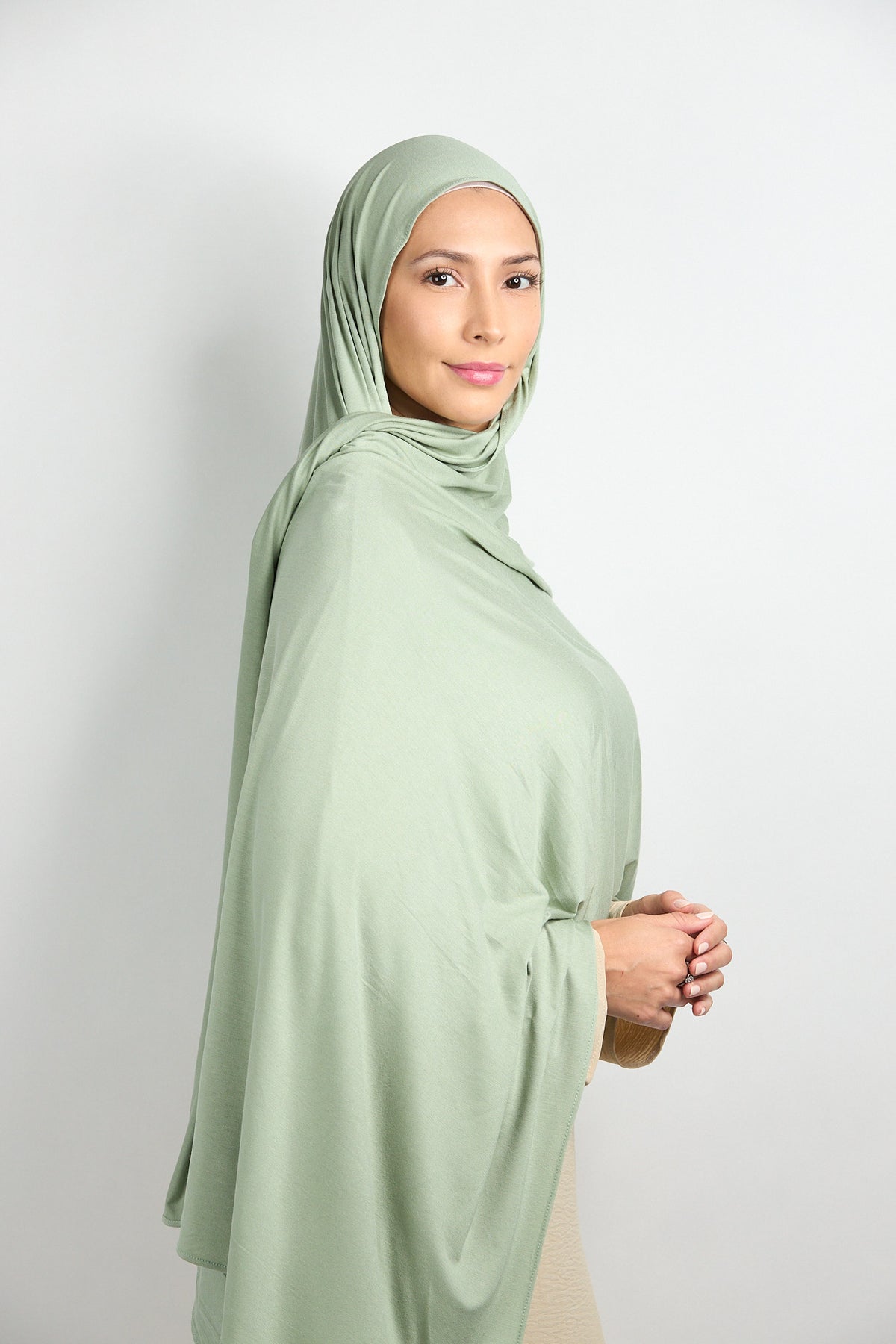Bamboo Jersey Hijab Light Green Pistachio
