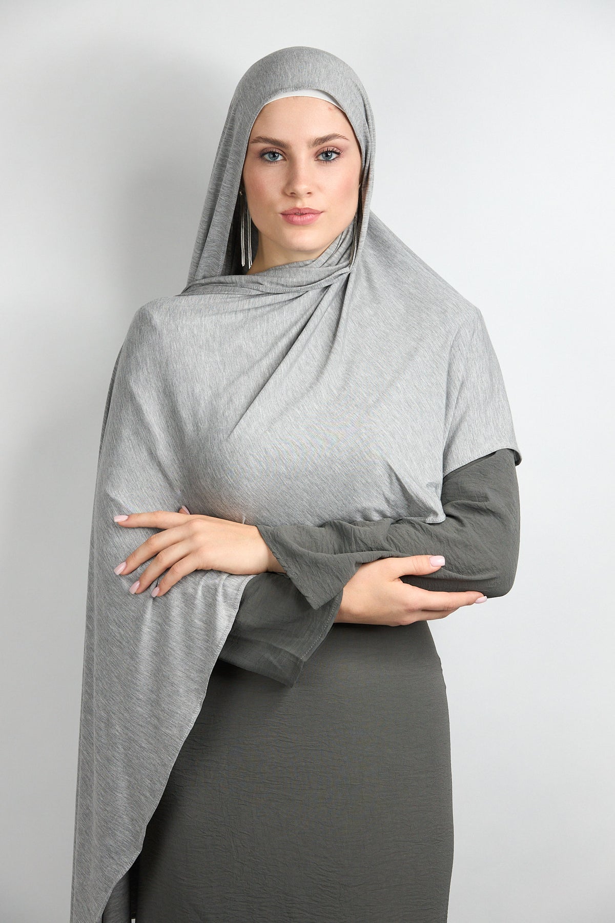 Bamboo Jersey Hijab Prior Gray