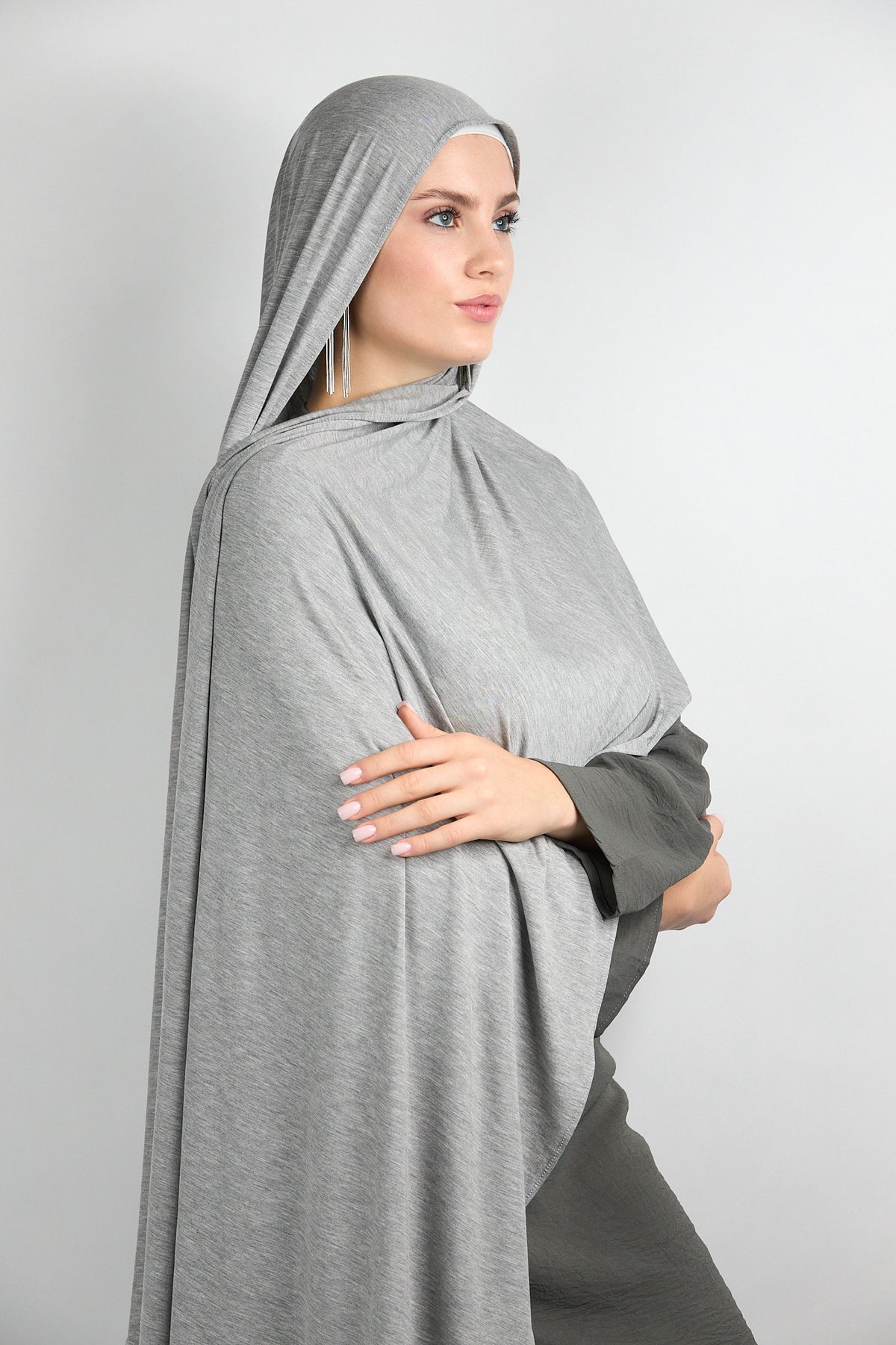 Bamboo Jersey Hijab Prior Gray