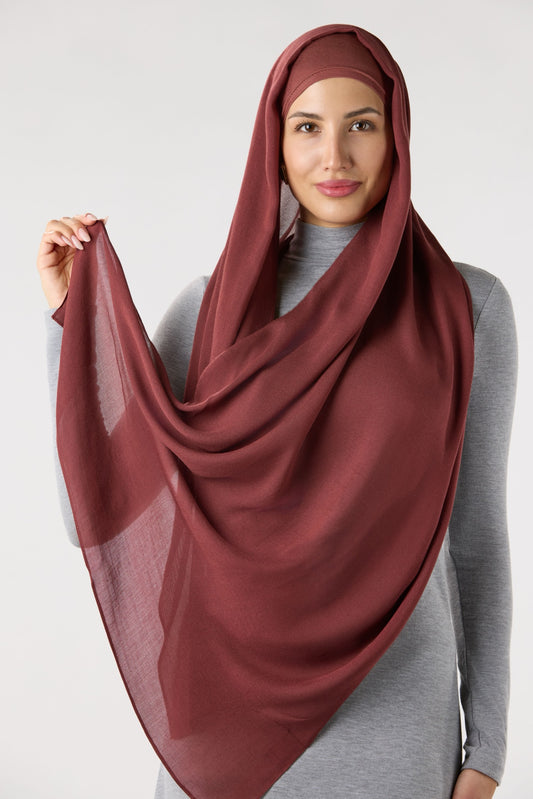 Modal Hijab With Undercap Mahogany