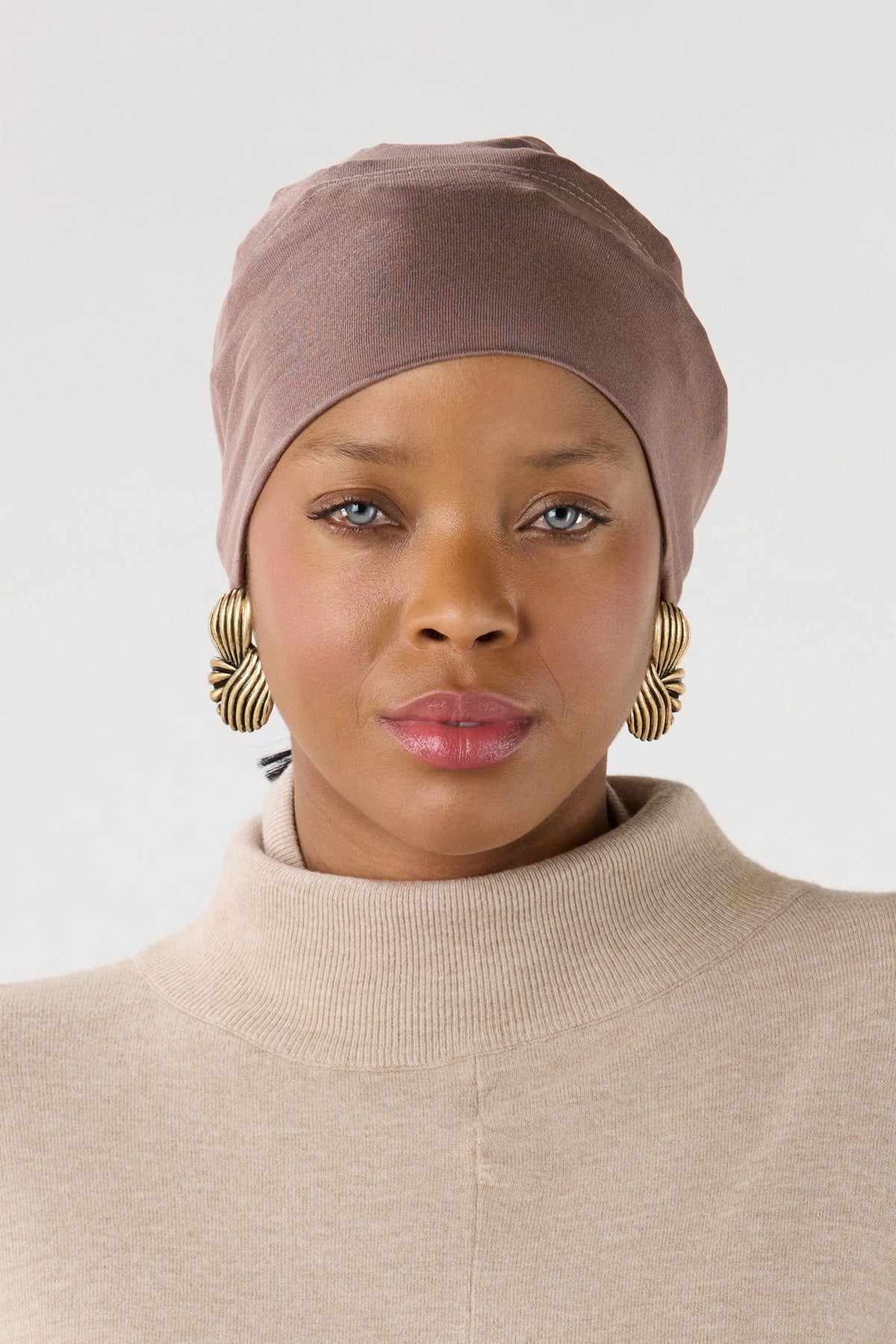 Dark Saddale Modal Hijab With Undercap
