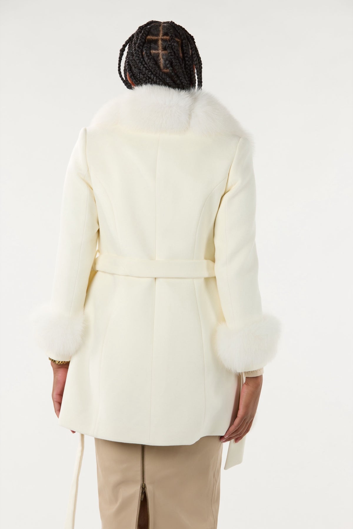Off White Real Authentic Fox Fur Short Coat