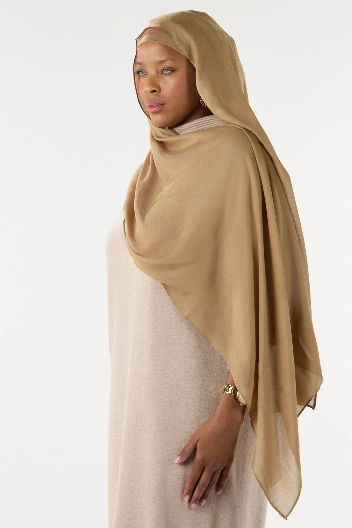 Modal Hijab With Matching Undercap Dark Sand
