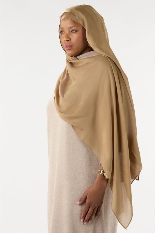 Modal Hijab With Undercap Dark Sand