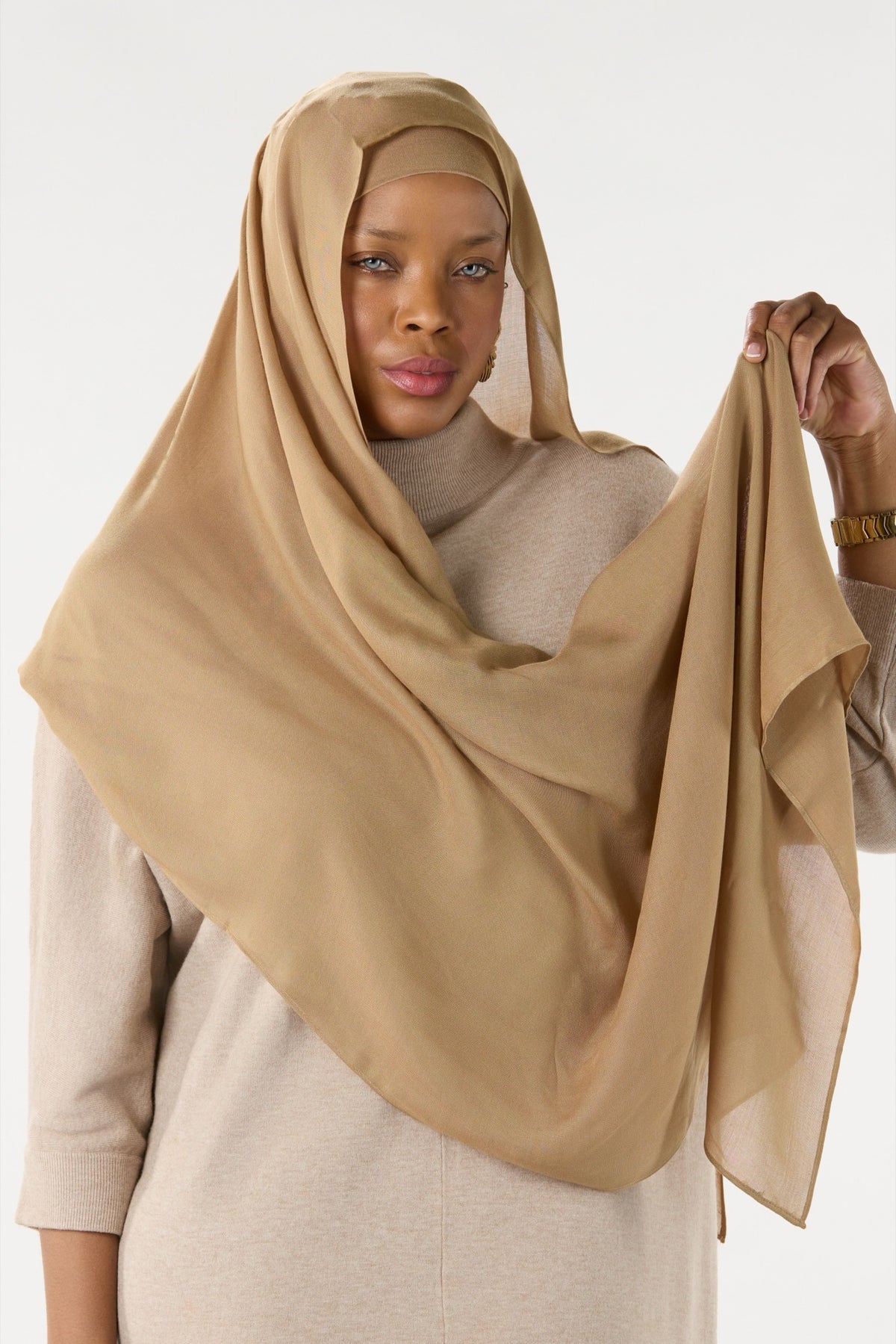 Modal Hijab With Matching Undercap Dark Sand