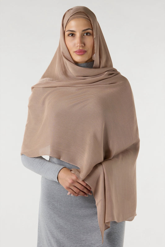 Modal Hijab With Undercap Light Coffee