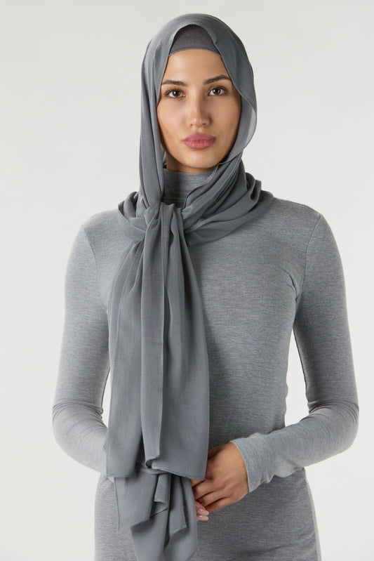 Modal Hijab With Undercap Dark Gray