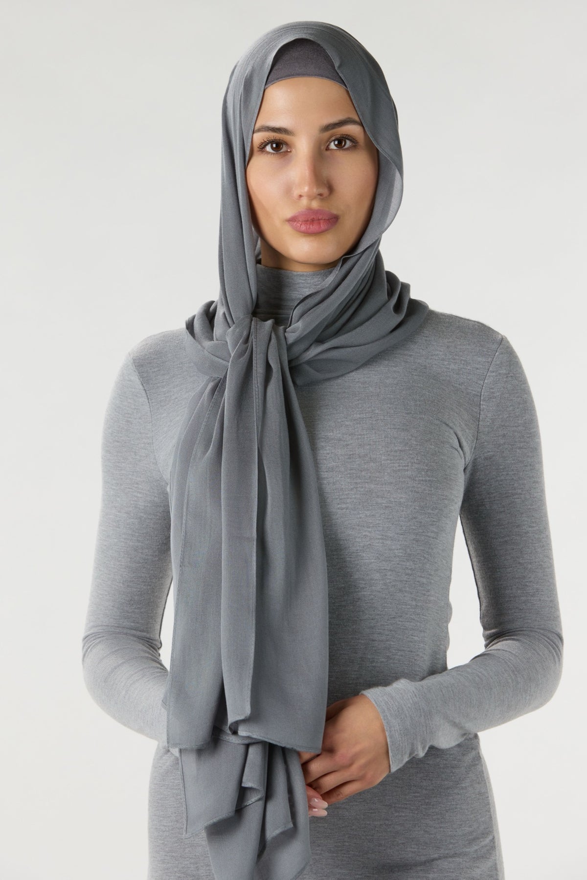 Modal Hijab With Undercap Dark Gray