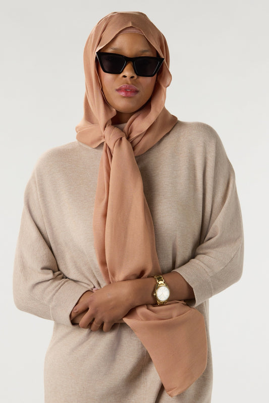 Modal Hijab With Undercap Dark Mocha