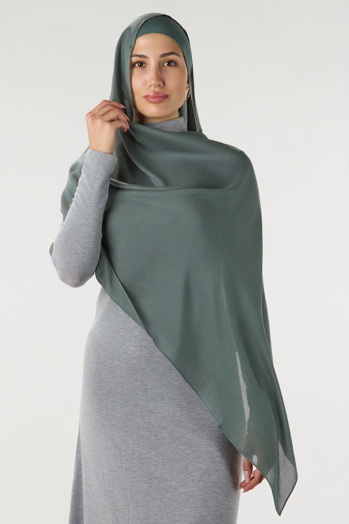 Modal Hijab with Matching Undercap Billiard Green