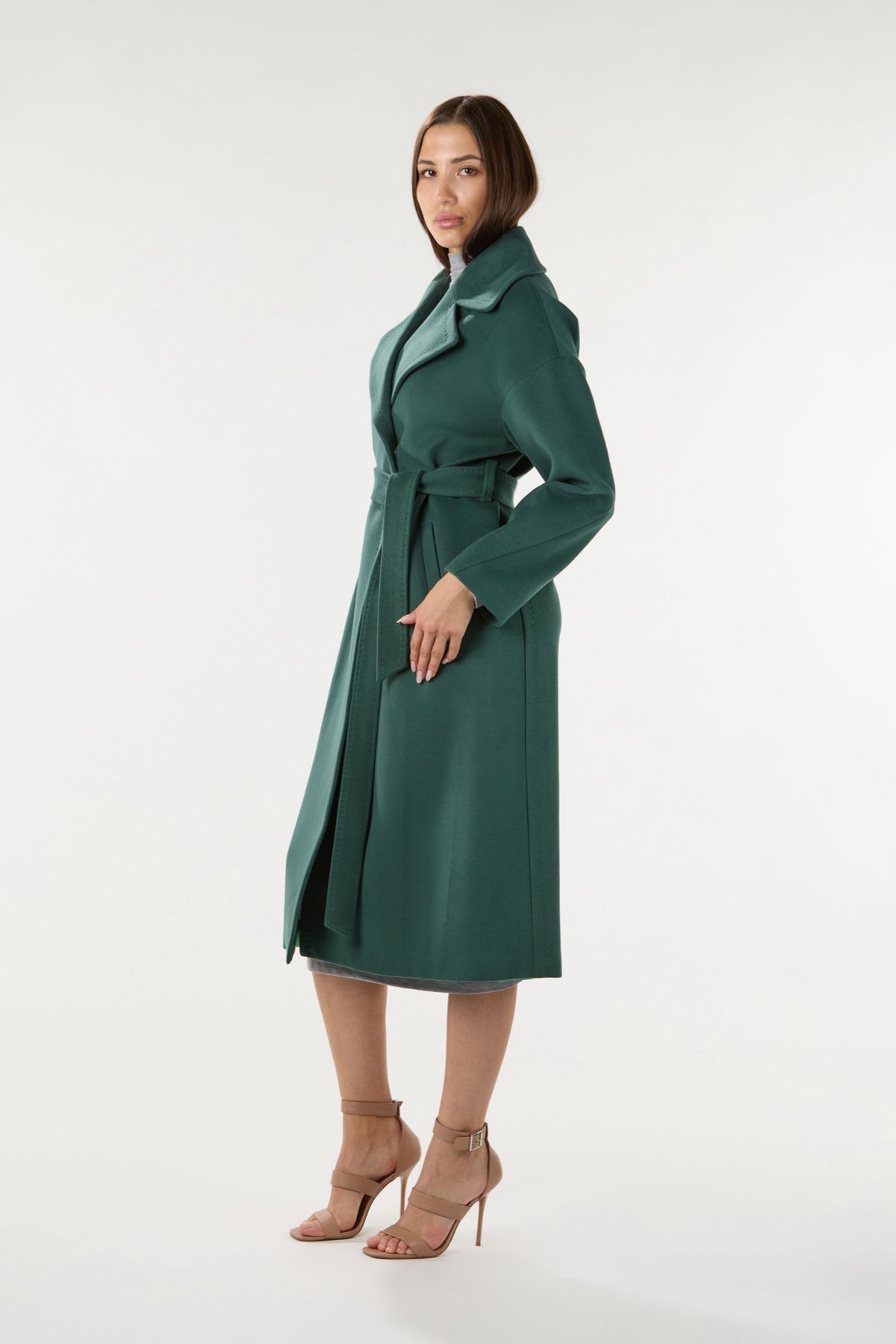 Long Green Cashmere Coat
