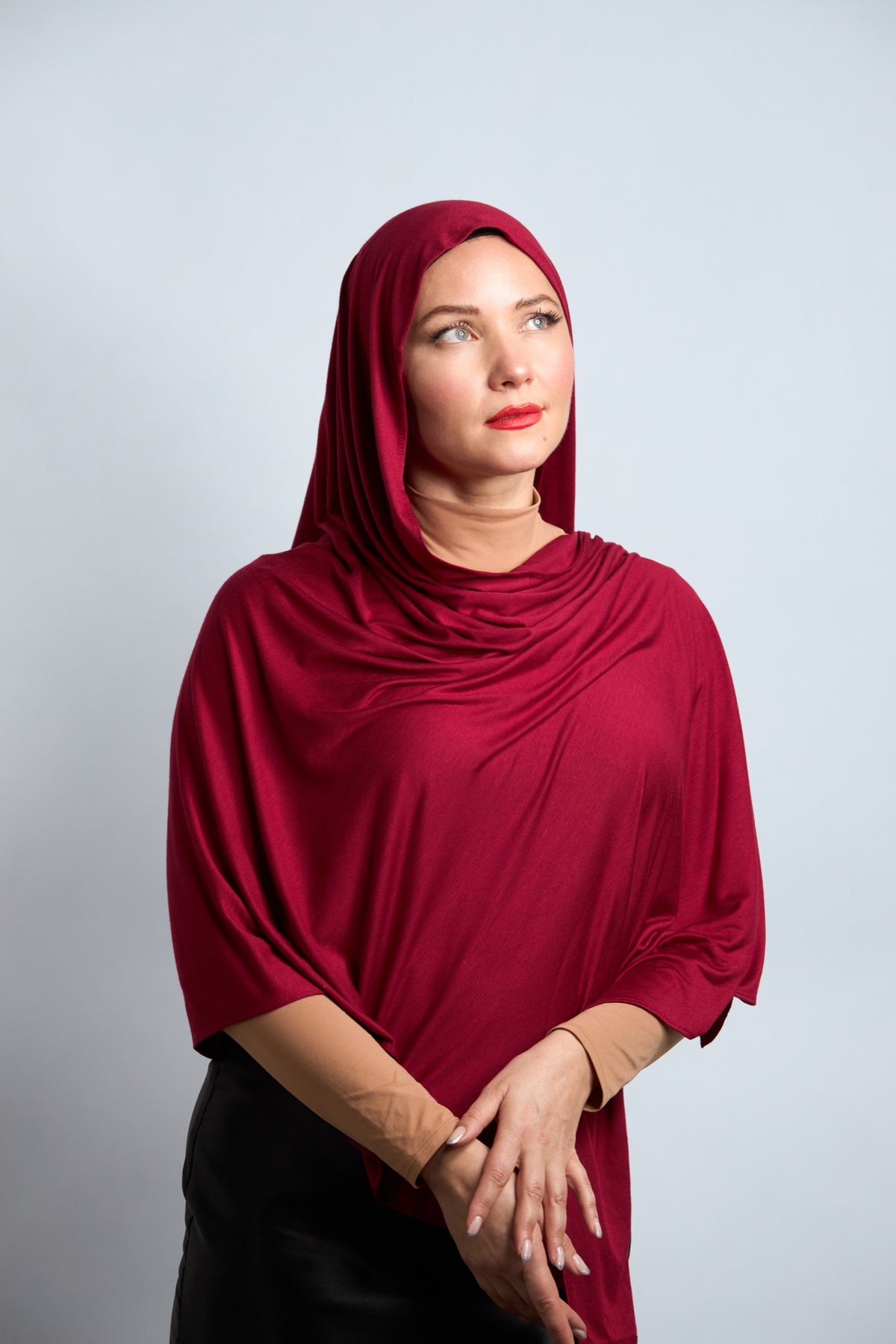 Premium Cotton Jersey Hijab Dark Red