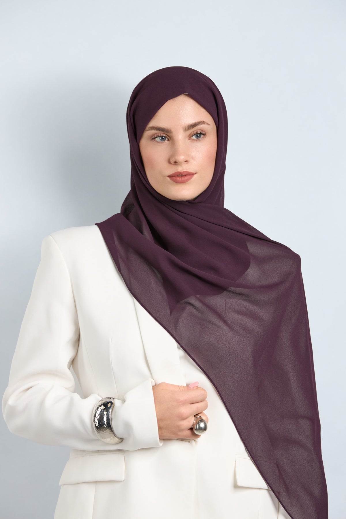 Premium Chiffon Hijab Dark Purple