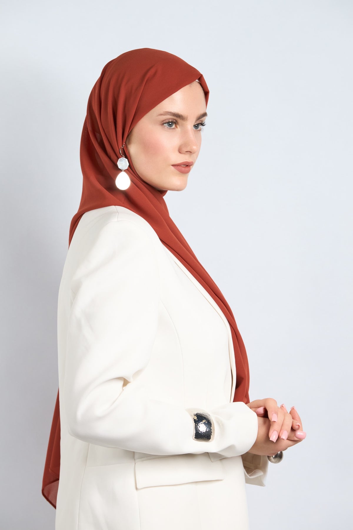 Premium Chiffon Hijab Red Orange