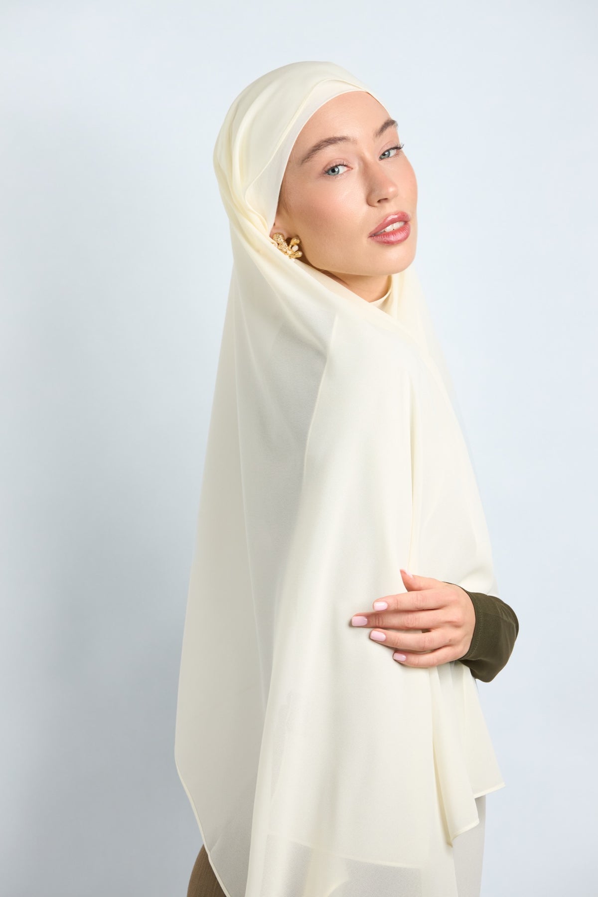 Premium Chiffon Hijab Fade Yellow