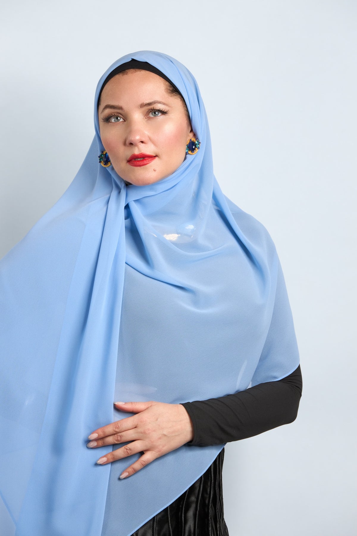 Premium Chiffon Hijab Cadet Blue