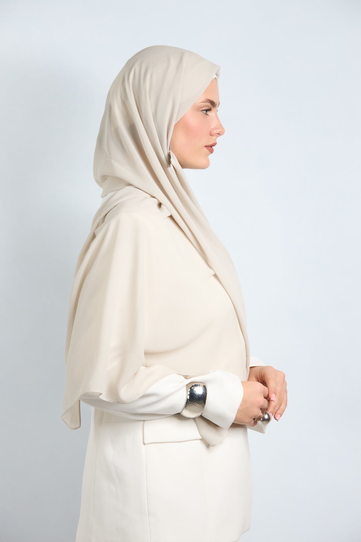 Premium Chiffon Hijab Abalone Gray