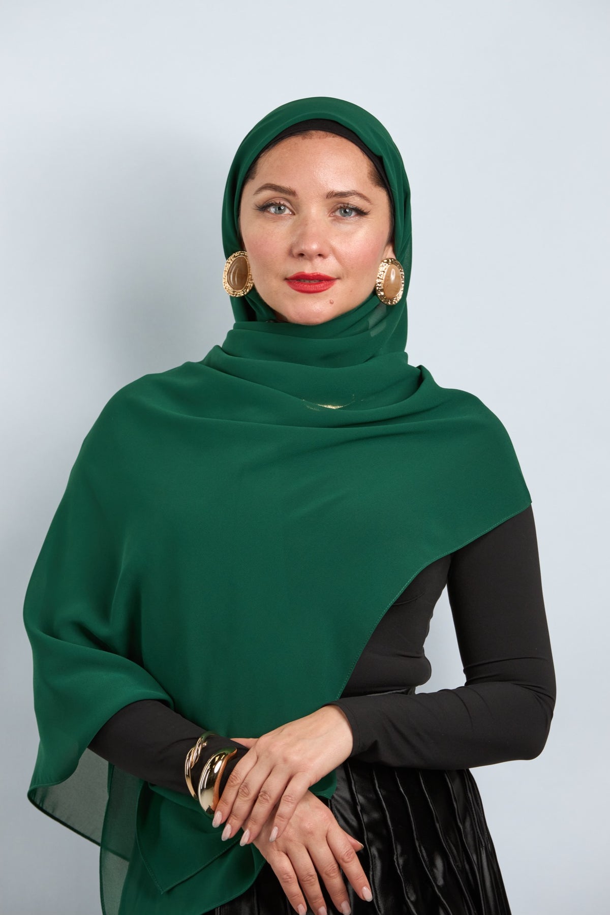 Premium Chiffon Hijab Dark Green