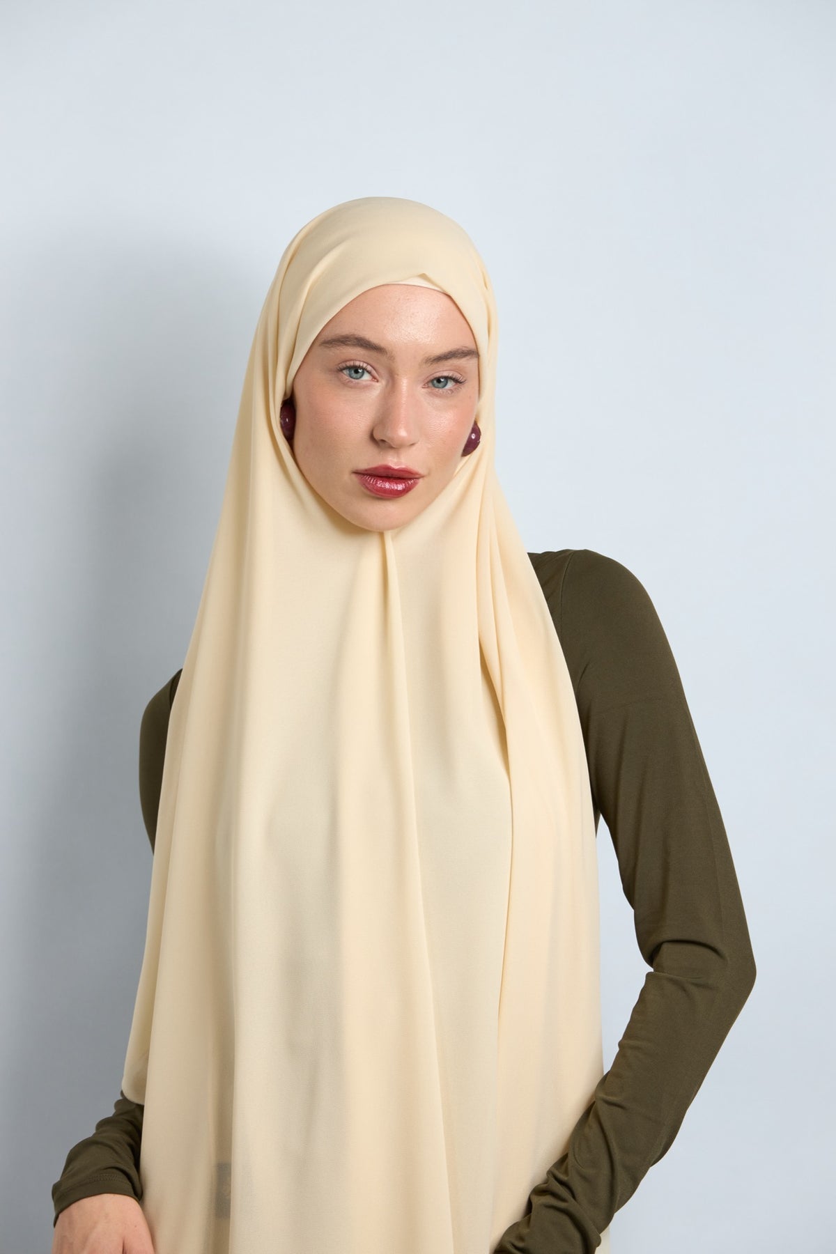 Premium Chiffon Hijab Bone Beige