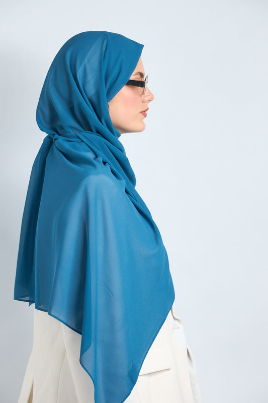 Premium Chiffon Oceon Blue