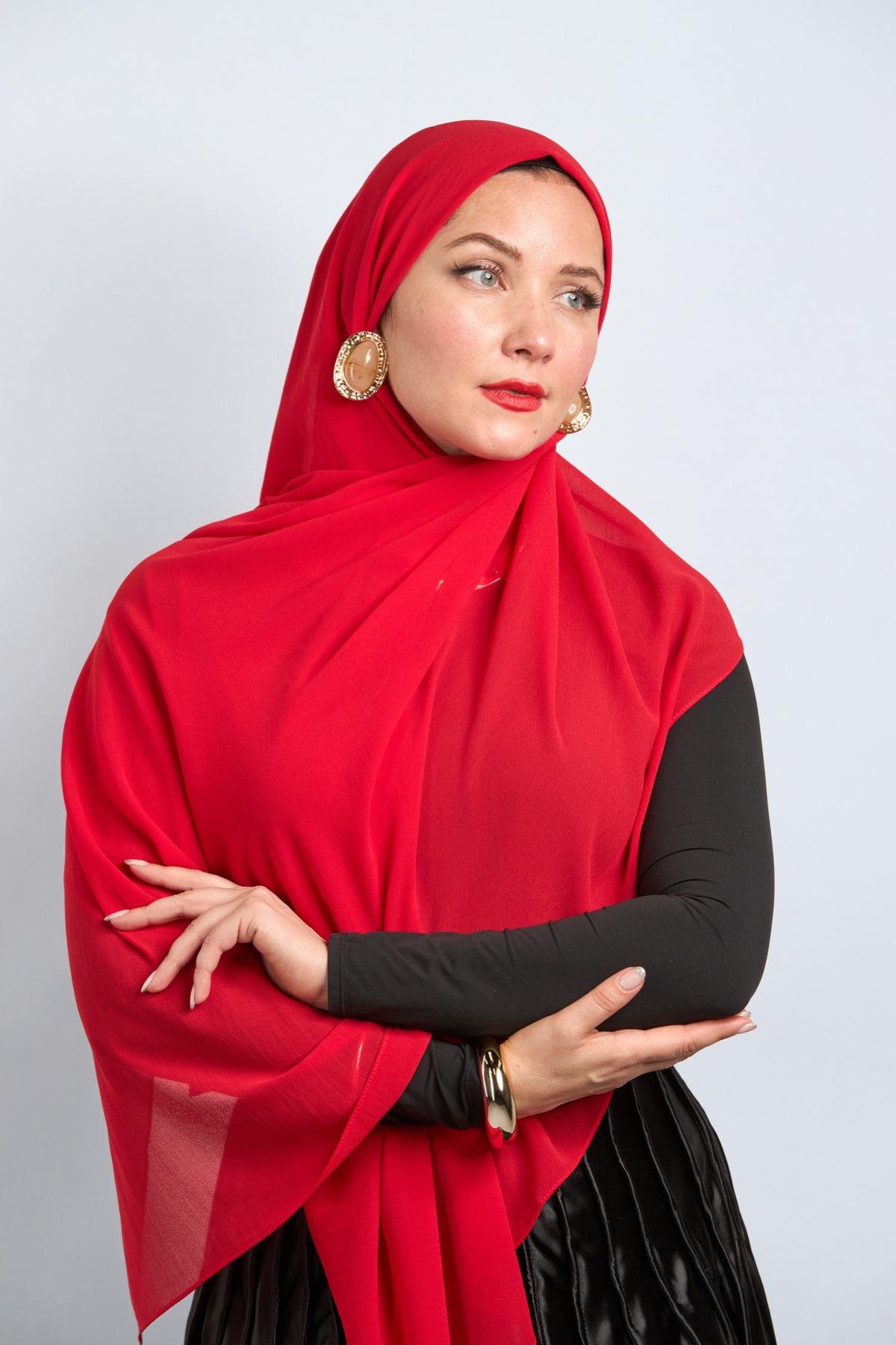Premium Chiffon Hijab Light Red
