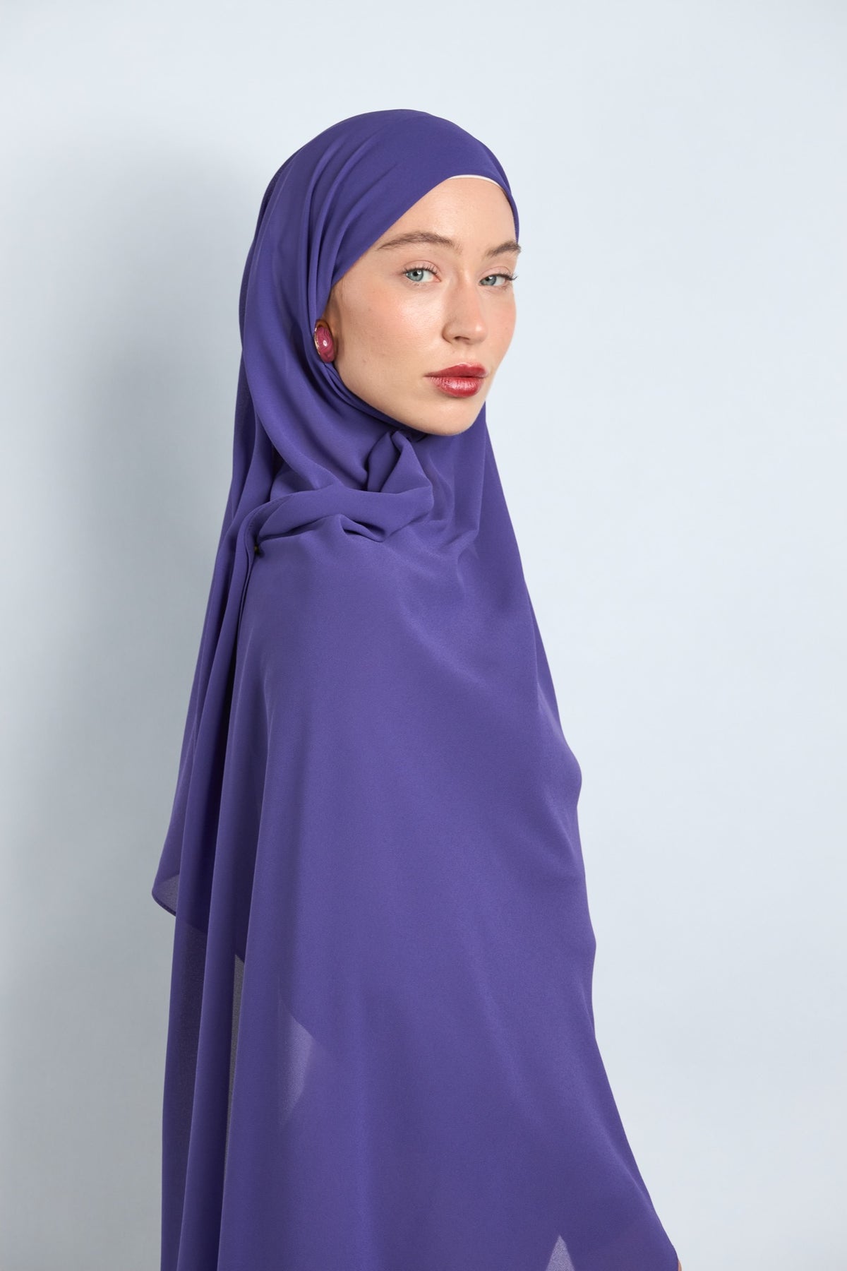 Premium Chiffon Hijab Grape Purple