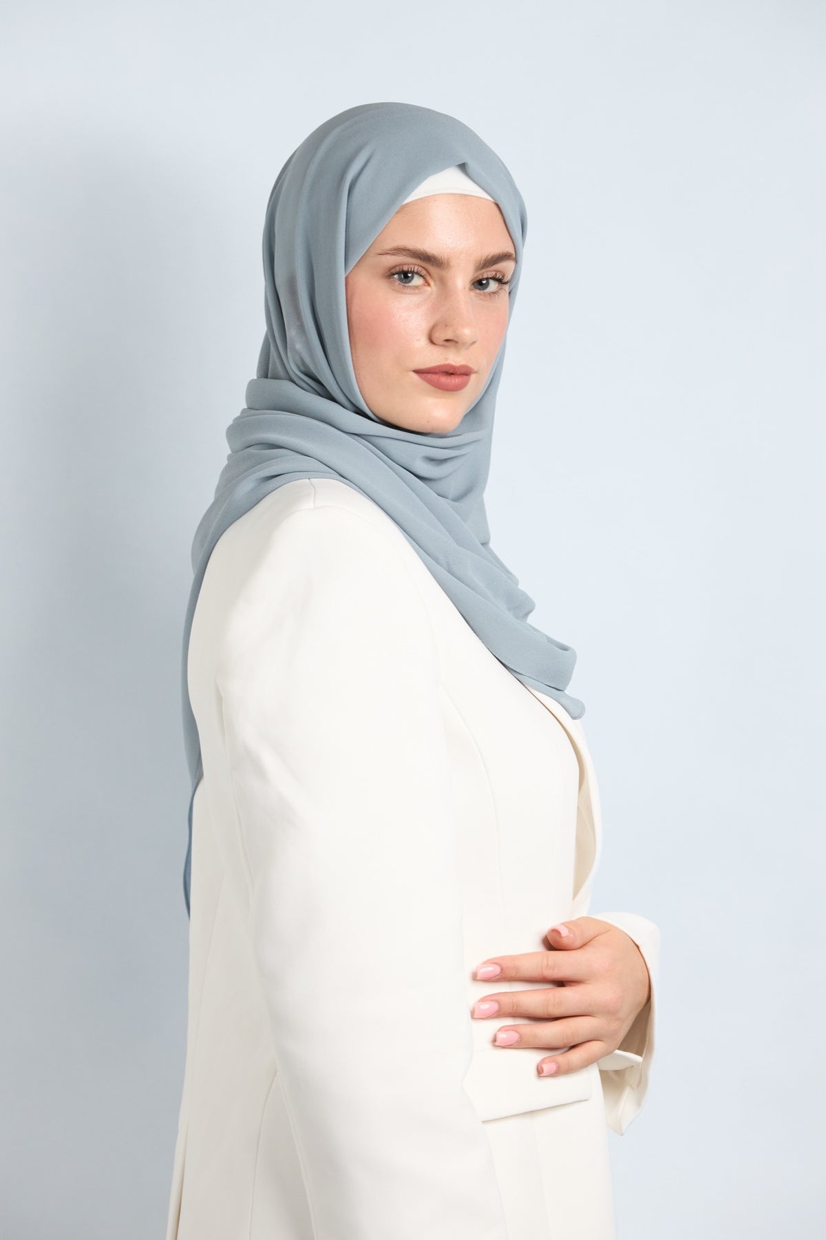 Premium Chiffon Hijab Gray 2