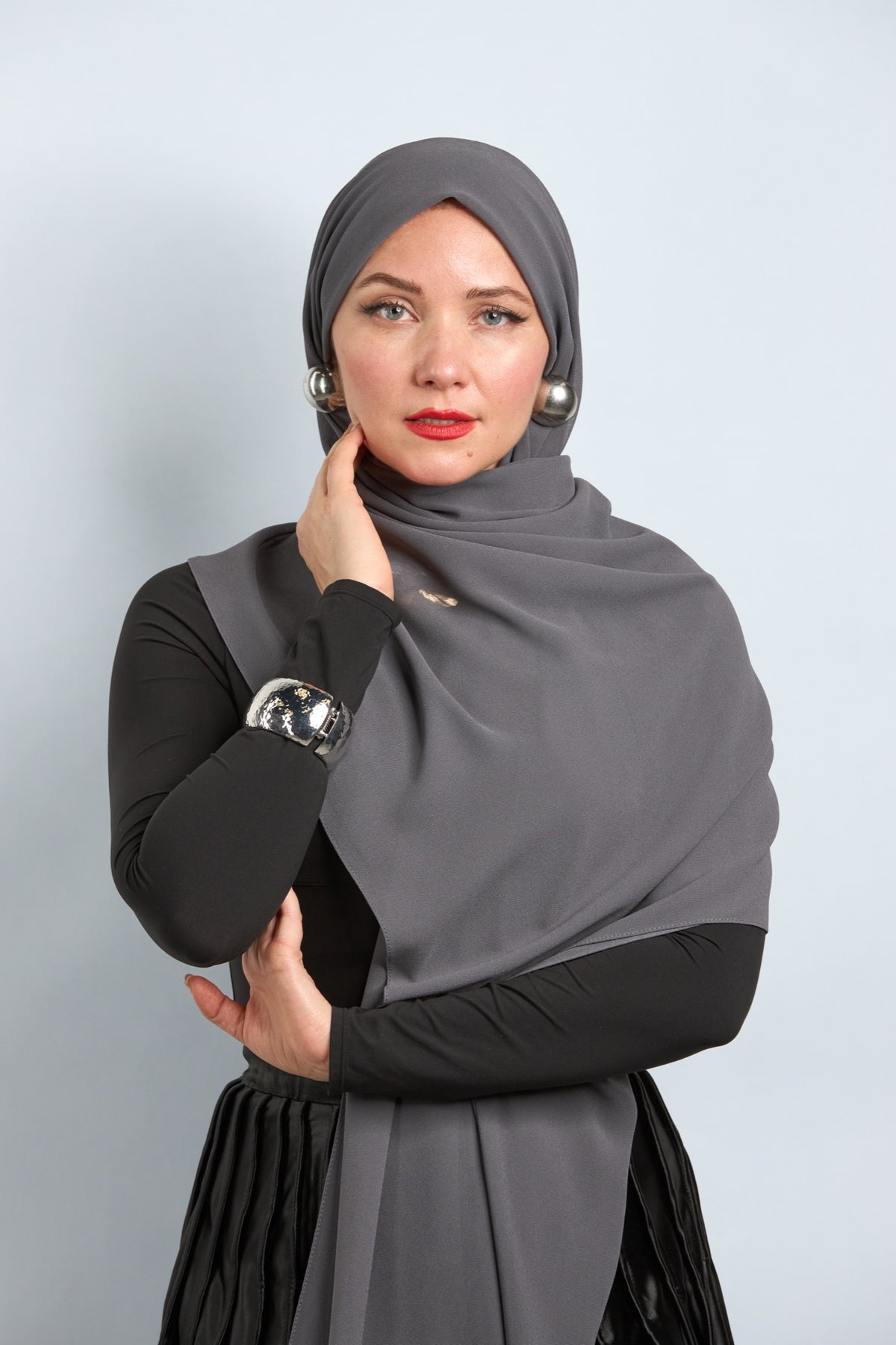 Premium Chiffon Hijab Thunder Gray
