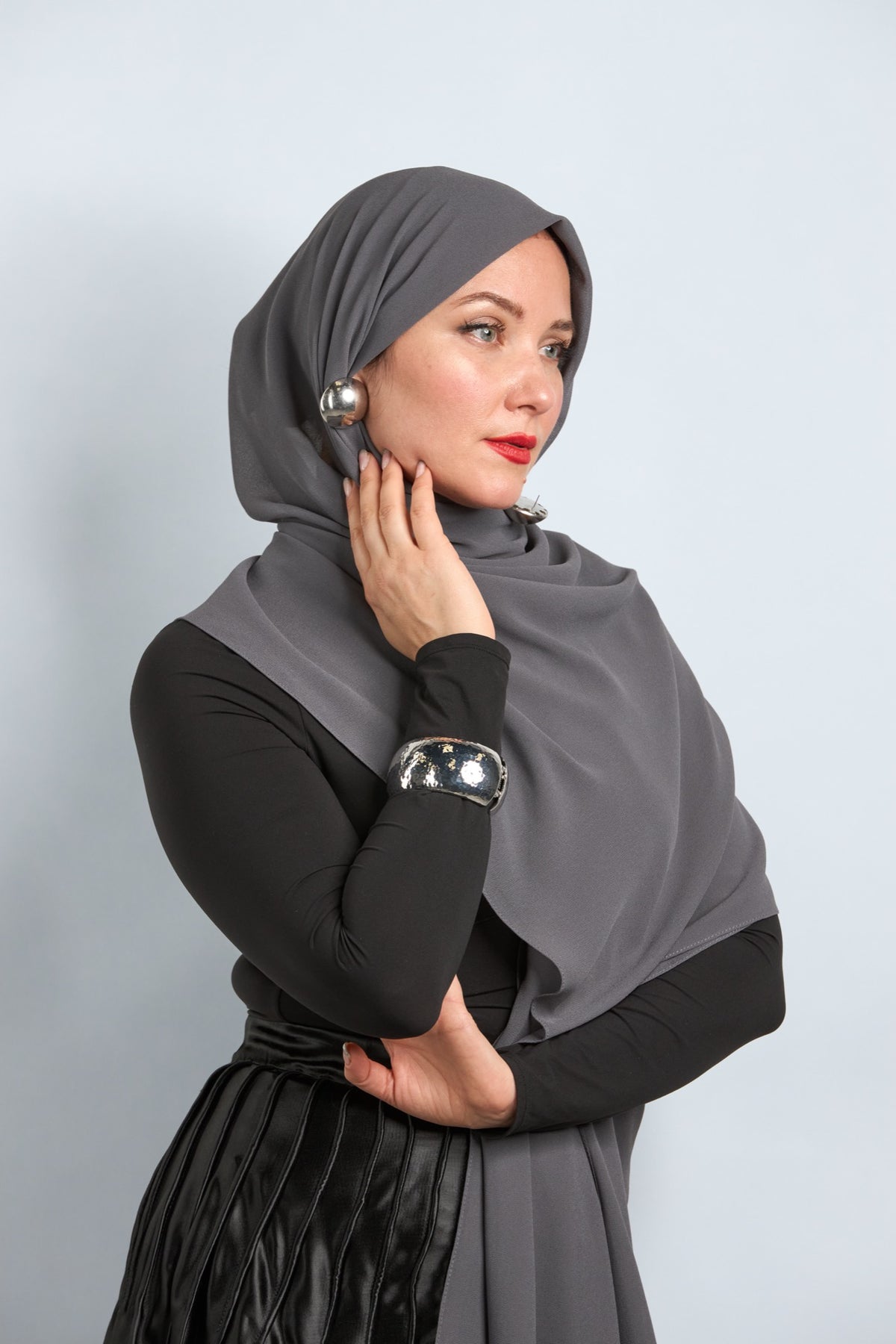 Premium Chiffon Hijab Thunder Gray