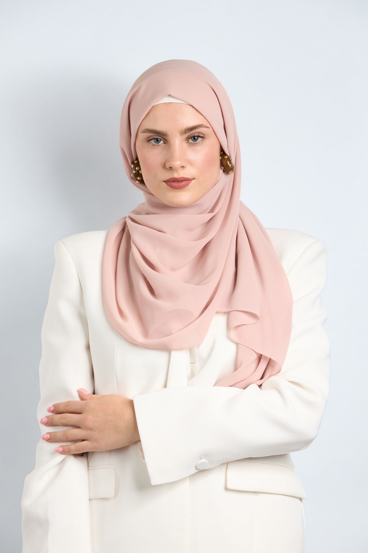 Premium Chiffon Hijab Light Peach