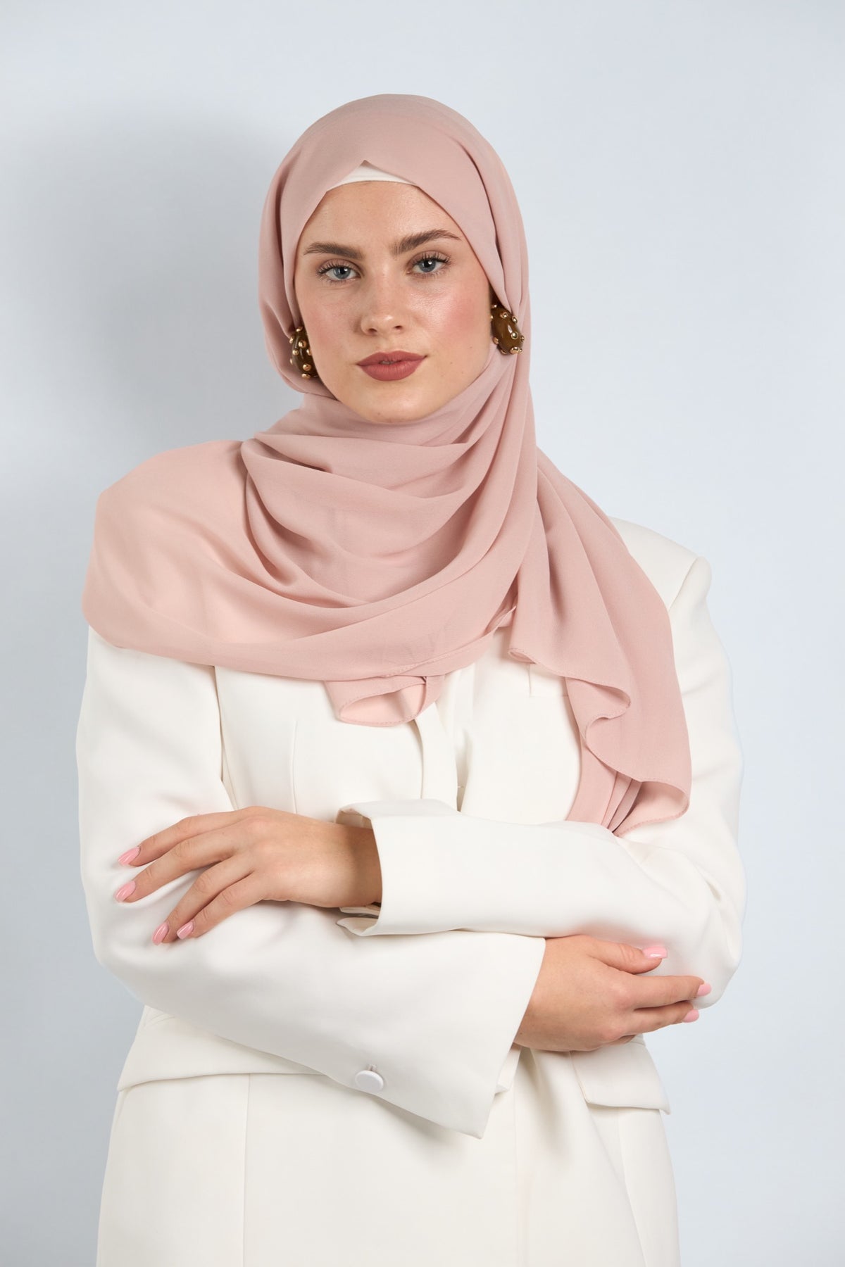 Premium Chiffon Hijab Light Peach