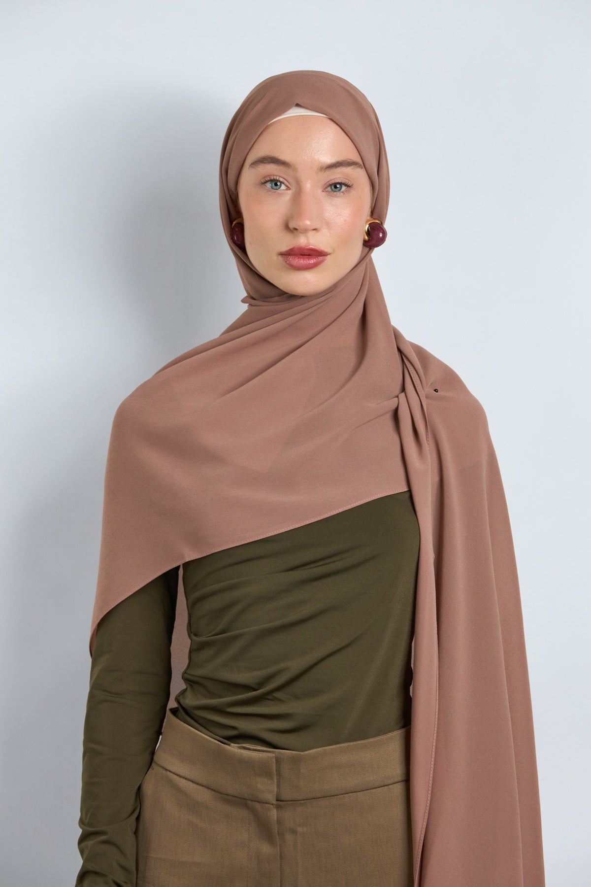 Premium Chiffon Hijab Brownish Beige
