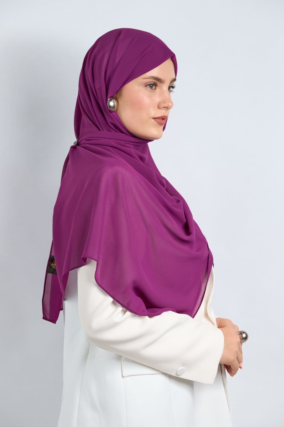 Premium Chiffon Hijab Purple 2
