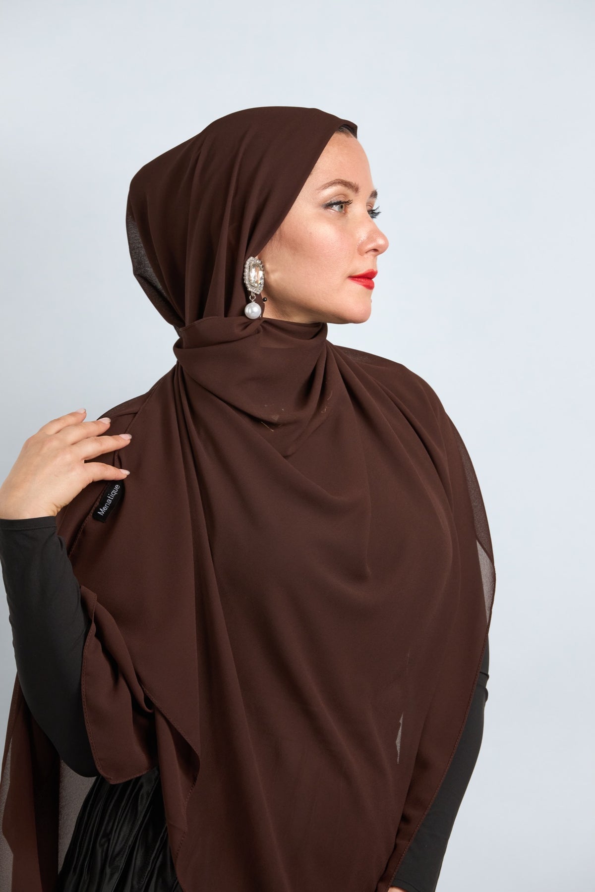 Premium Chiffon Hijab Dark Chocolate