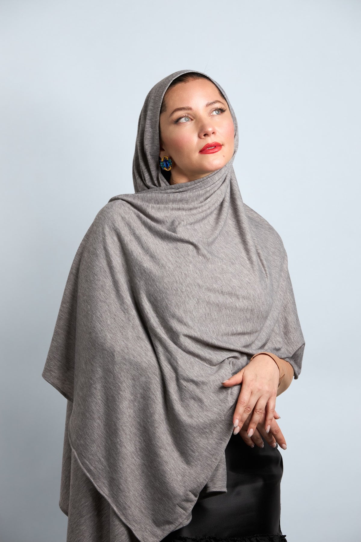 Premium Cotton Jersey Hijab Prior Gray