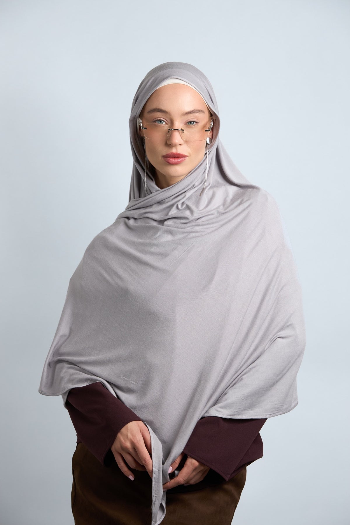 Premium Cotton Jersey Hijab Light Gray
