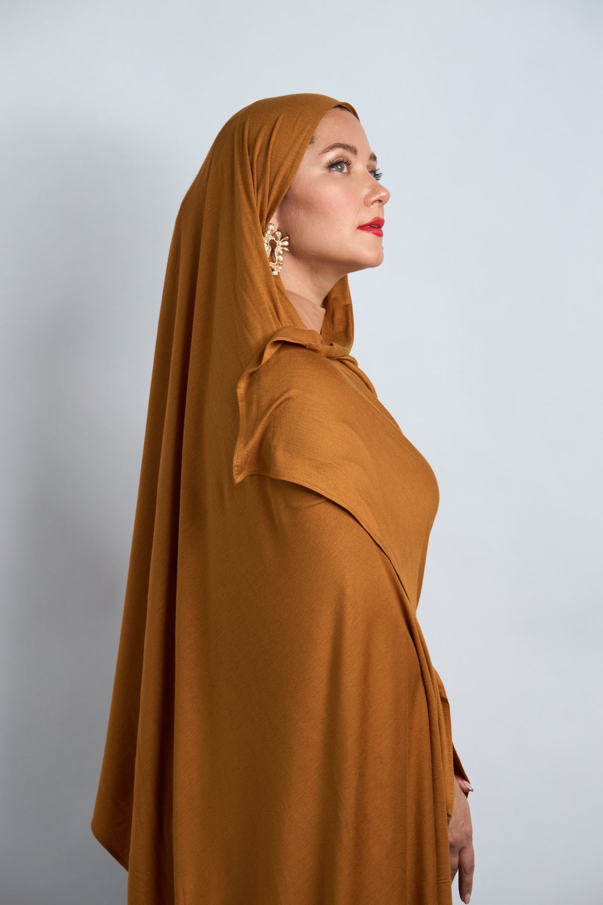 Premium Cotton Jersey Hijab Camel