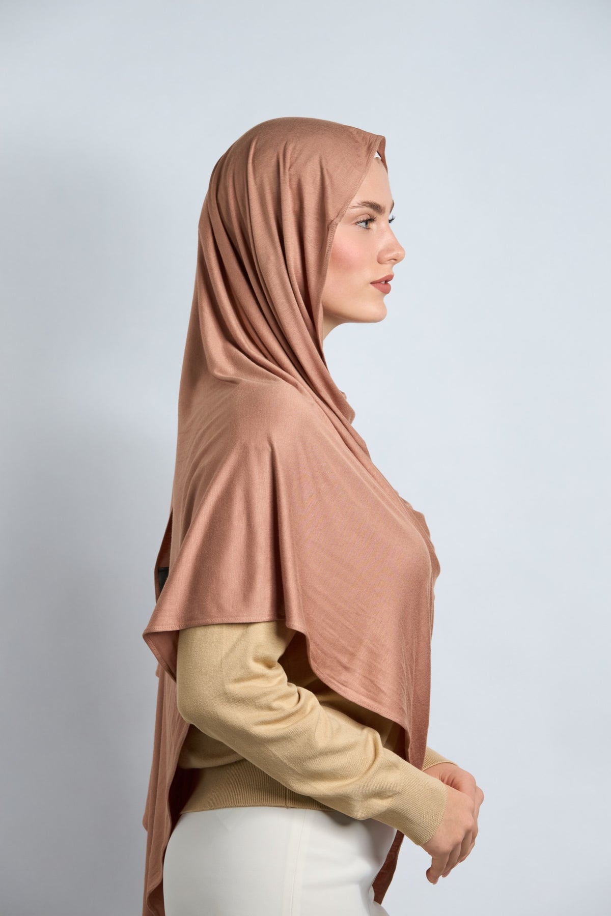 Premium Cotton Jersey Hijab Sandy Brown