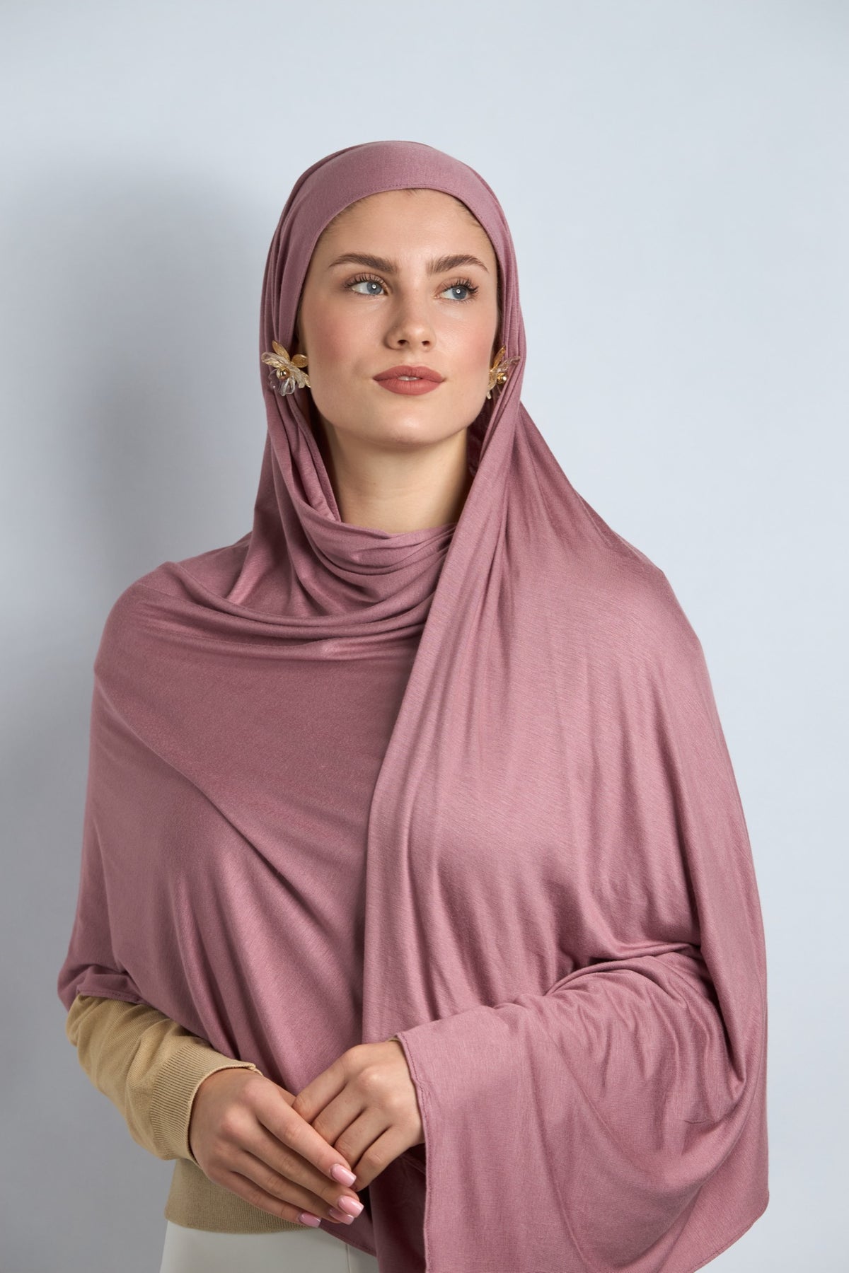 Premium Cotton Jersey Hijab Pulse Purple