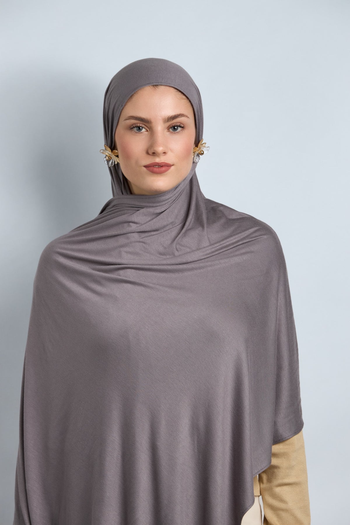 Premium Cotton Jersey Hijab Thunder Gray