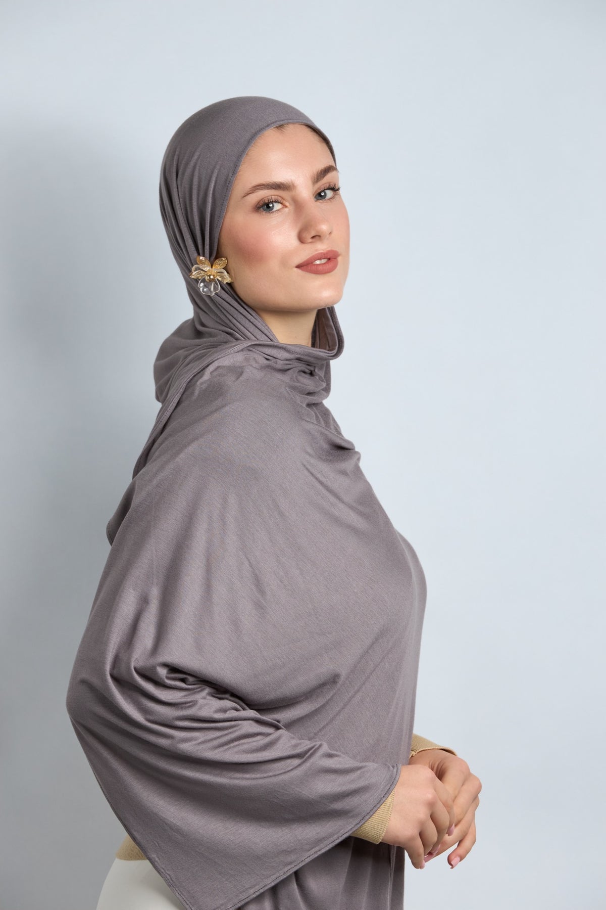 Premium Cotton Jersey Hijab Thunder Gray