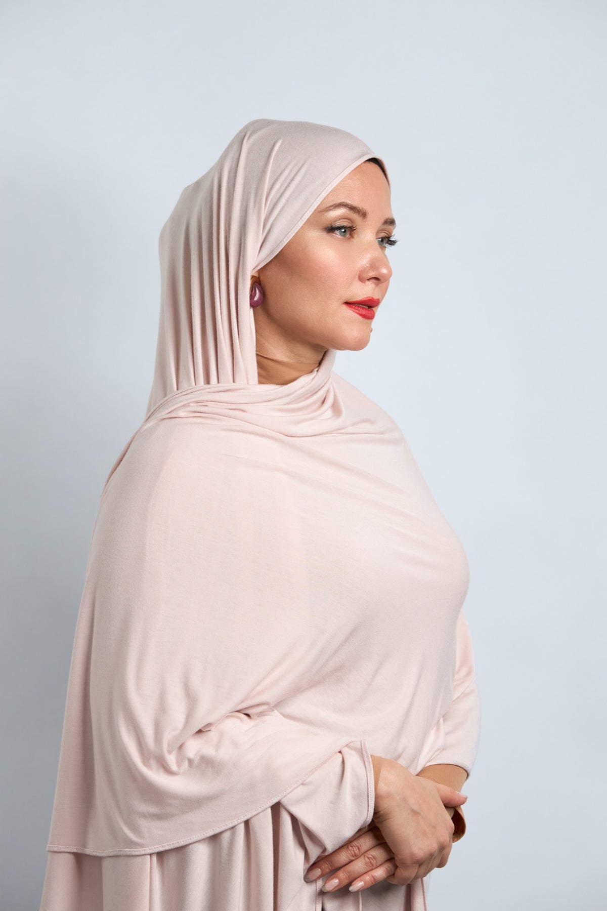 Premium Cotton Jersey Hijab Blush Pink