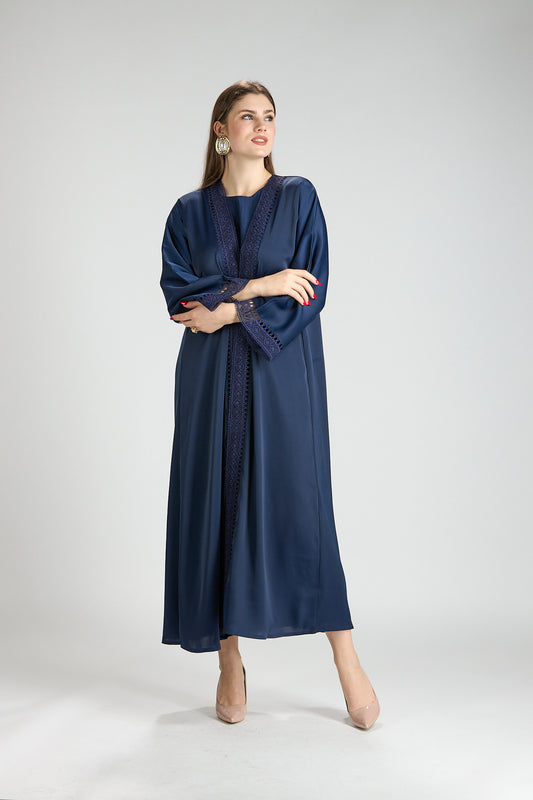 Renad Blue Abaya 3 Pieces