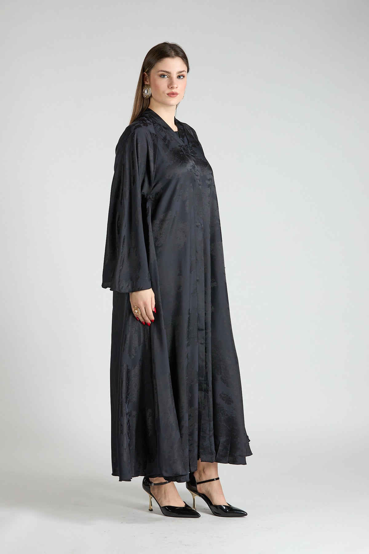Midnight Blue Grace Jacquard Abaya