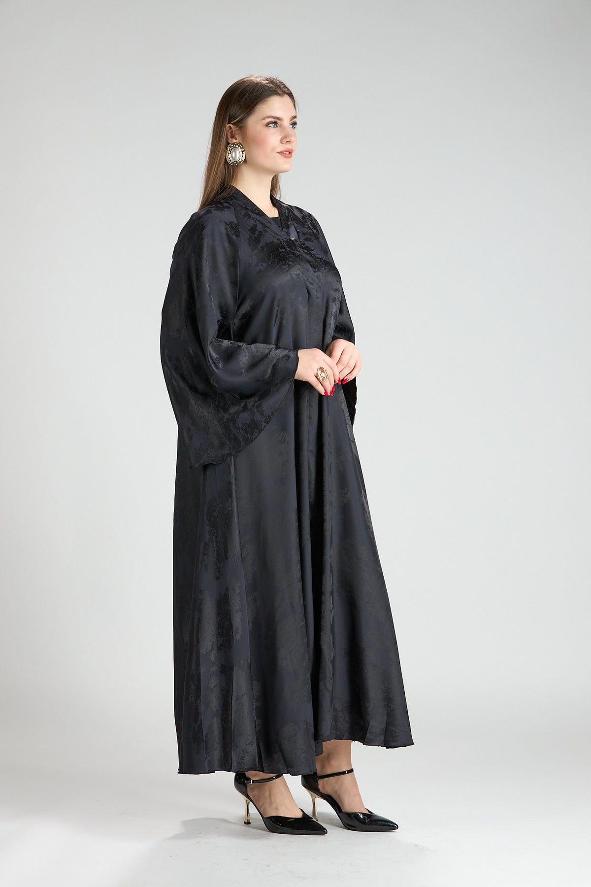 Midnight Blue Grace Jacquard Abaya