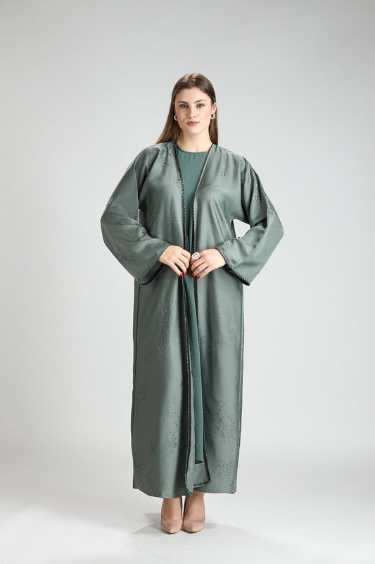 Sukoon Sage Green Abaya 3 Pieces