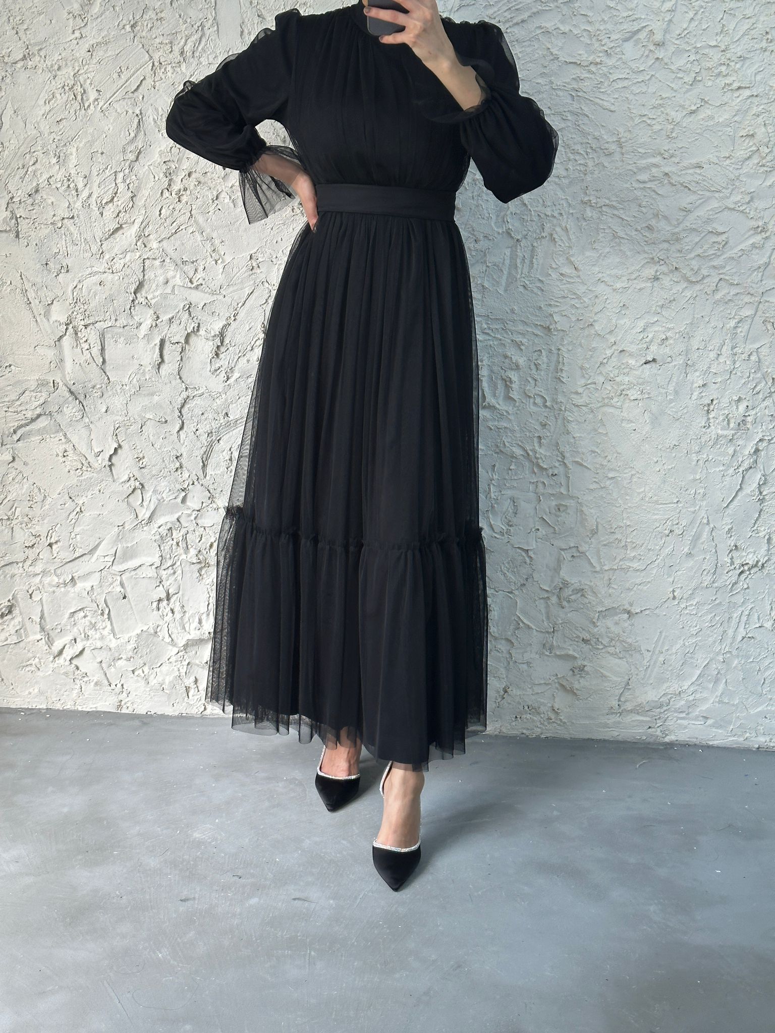 Black TIE WAIST DRESS 42 Black TIE WAIST DRESS 42