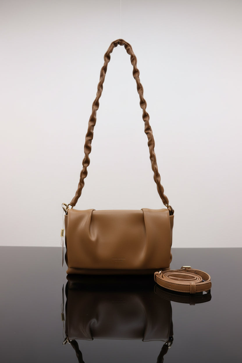 C&amp;D Faux Leather Handbag with Two Straps