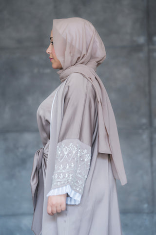 MENNA DUBAI NUDE EMBROIDED 2 PIECES ABYAYA CODE003